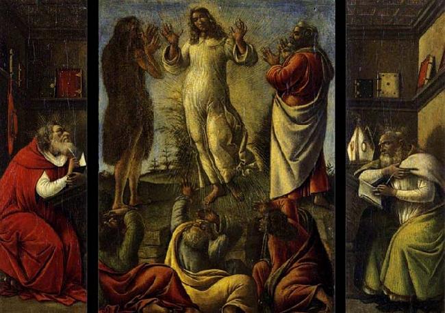 BOTTICELLI, Sandro Transfiguration, St Jerome, St Augustine Germany oil painting art